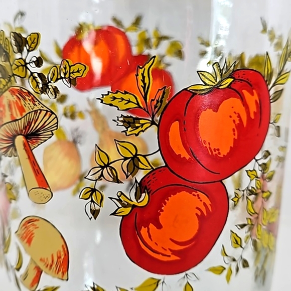🌺 Vintage ARC France Spice of Life Mushroom Glass Canister Metal Hinged Li… - Picture 6 of 12